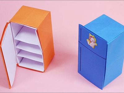 DIY MINI PAPER REFRIGERATOR. Easy Origami Refrigerator DIY. Paper Crafts Easy. paper origami