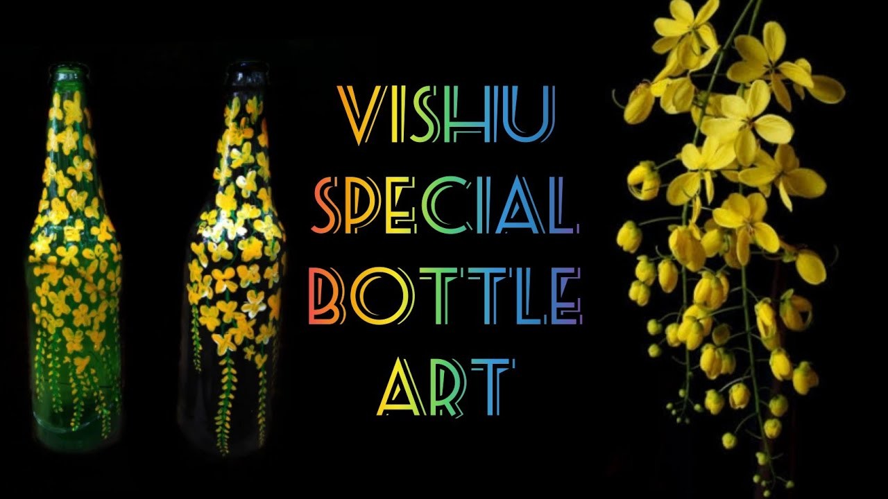DIY-VISHU SPECIAL BOTTLE ART.Beginners special.Kanikonna