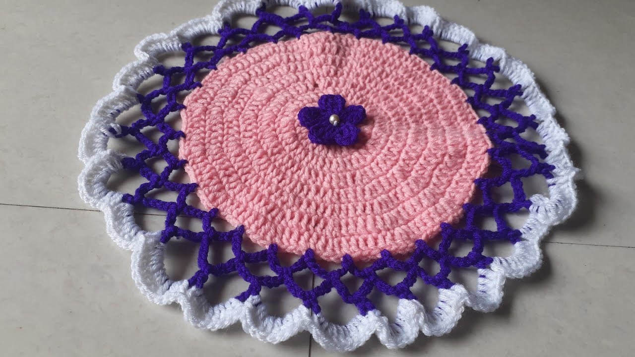 Crochet#Attrectivehomecreation#doormat.How to make a doormat by crochet.थालपोस.पायदान# 62