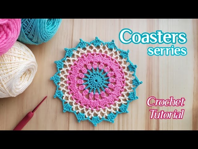 Crochet Coasters Tutorial For Beginner | Mini doily crochet | Merajut tatakan gelas cantik & mudah