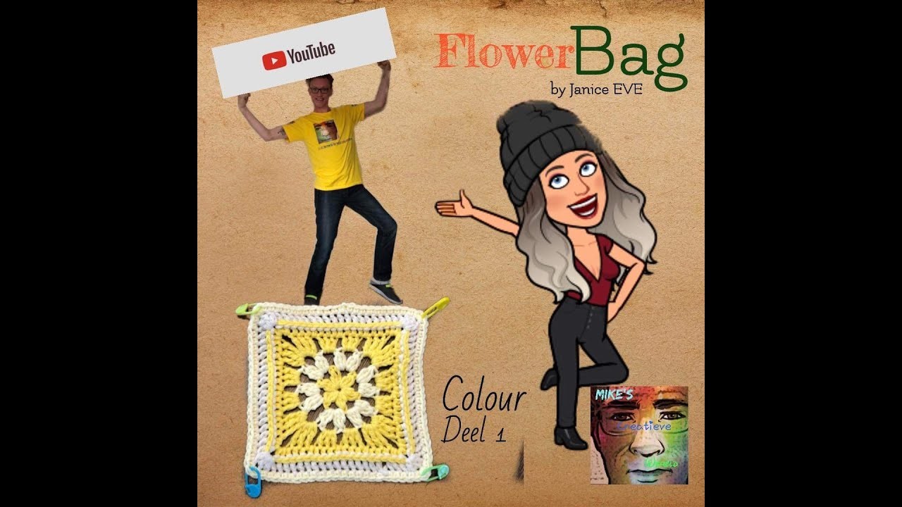 Mike's Creatieve Wereld | Flowerbag CAL | (color) Deel 1 (vierkantjes haken)