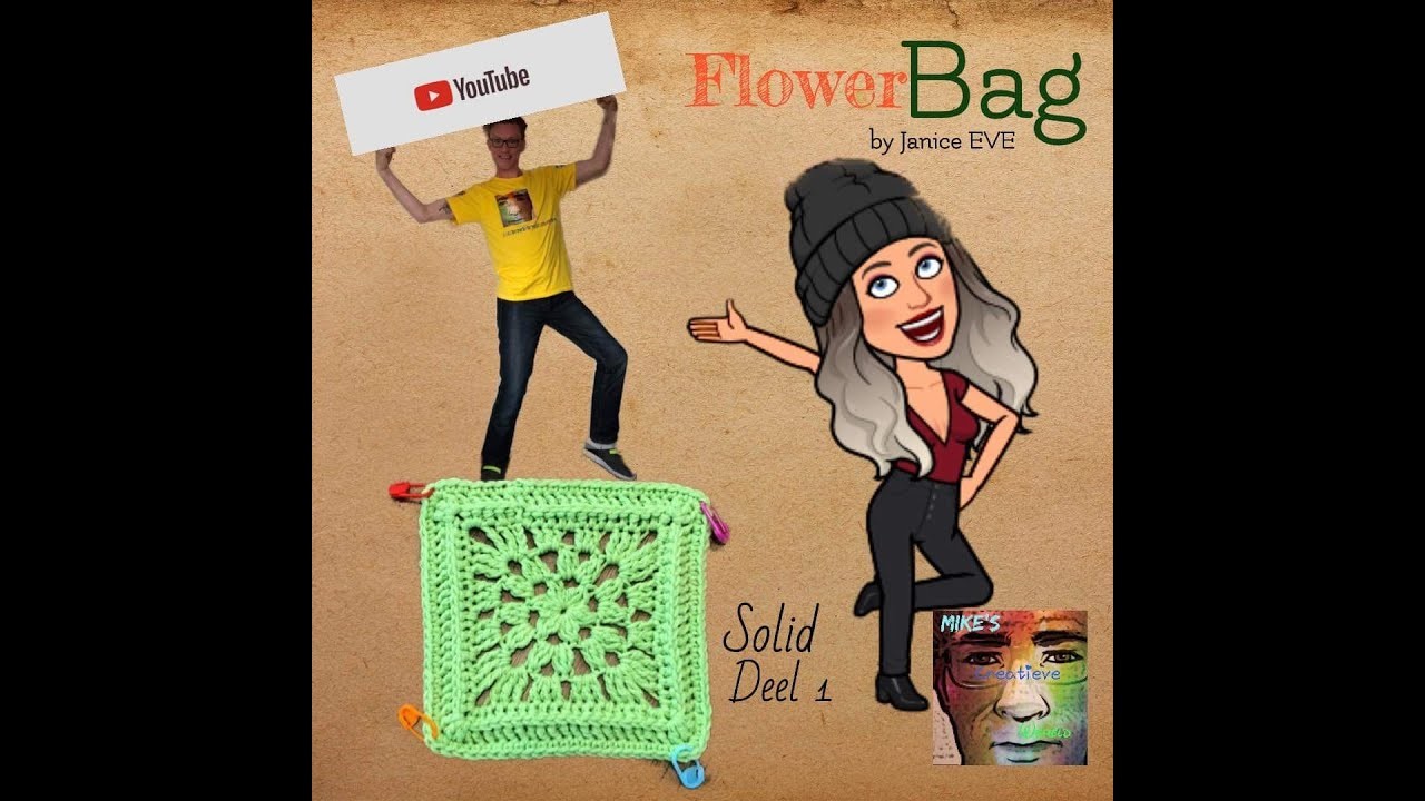 Mike's Creatieve Wereld | Flowerbag CAL | (solid) deel 1(vierkantjes haken)
