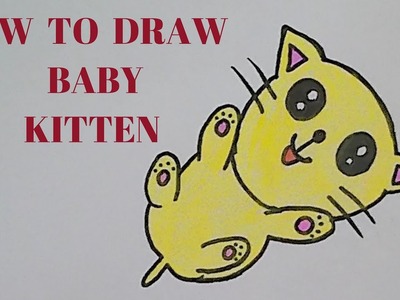 HOW TO DRAW A BABY KITTEN KOR KIDS
