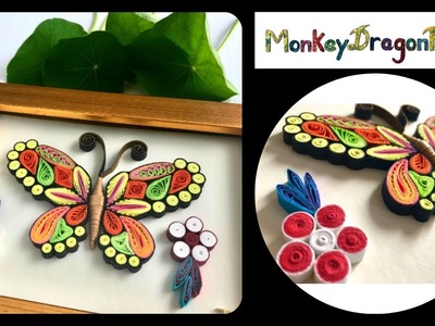 Quilling Paper Art Colorful Butterfly Design - Handmade Unique For Wall Decor - Quilling Paper Ideas