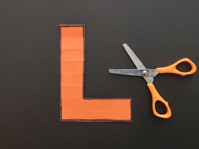 LETTER L - alfabet vouwen en knippen van papier. paper letters alphabet folding and cutting origami