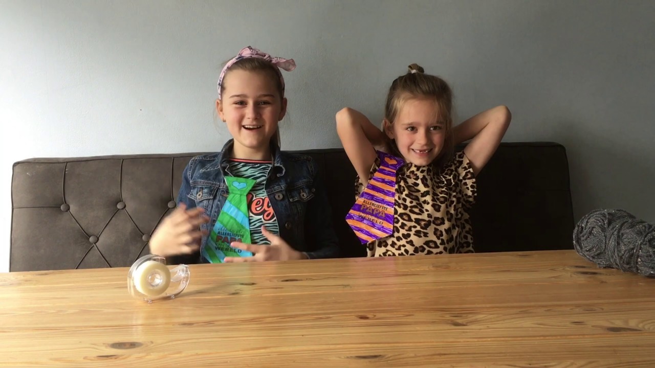 Stropdas voor Vaderdag knutsel 3 kleuren challenge