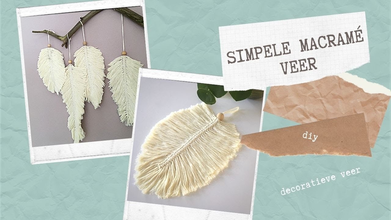 DIY SIMPLE MACRAME FEATHER  making from yarn 4 mm