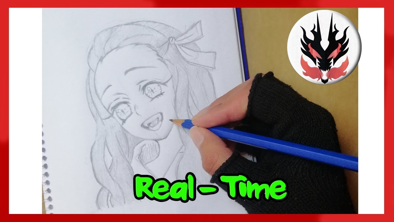 DRAW MANGA Nezuko Kamado (竈門かまど 禰ね豆ず子こ Kamado Nezuko) REAL - TIME || sketch practice Manga Style