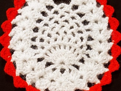 Crochet.pineapple.table mat.doormat.only for beginners.क्रोशिया से बनाऐ अनानस थालपोश टेबलमेट डोरमेट