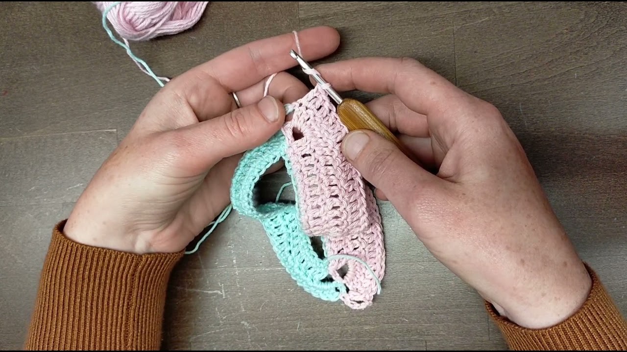 DIY Crochet Tips and Tricks. No waste.Kleurwissel met 2 whirls op de helft van de toer