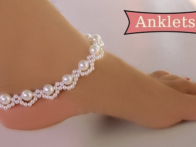 How to make Anklets (পুতির পায়েল ) - Jewelry Making . Beaded Anklets. Reya Handicraft