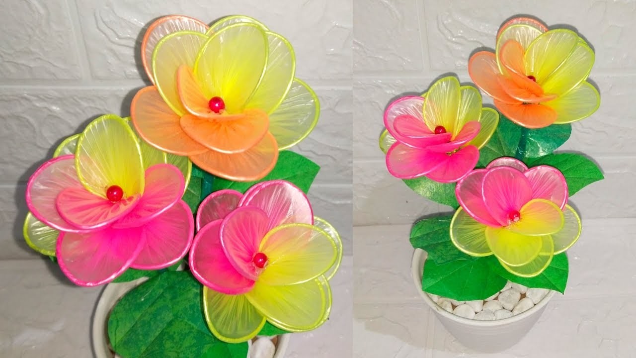 How to Make Plastic Flowers l Cara Membuat Bunga dari Plastik Kresek l Bunga Kresek Bunda Hanifah
