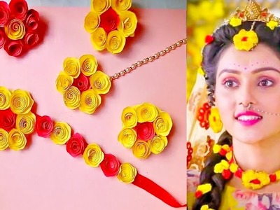 Radha's flower jewellery. Flower jewellery for haldi. Mallika Singh. Radha Krishna Flower jewellery