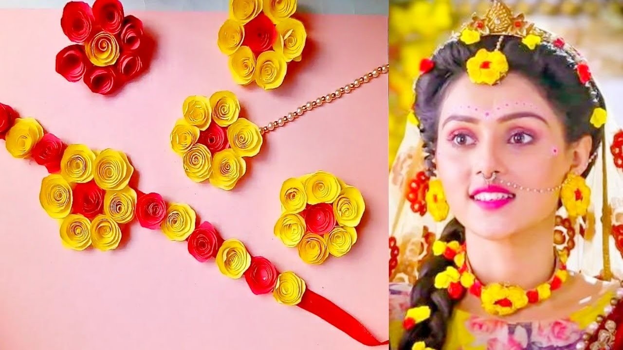 Radha's flower jewellery. Flower jewellery for haldi. Mallika Singh. Radha Krishna Flower jewellery