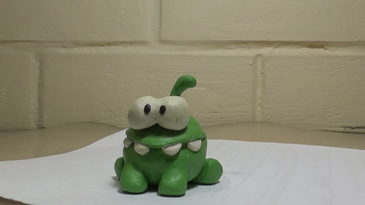 Ам Ням из пластилина. Om Nom plasticine. Cut the rope.