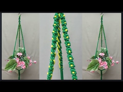 Easy Macrame Plant Hanger Flower | Gantungan Pot Unik motif Bunga