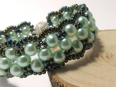 Easy stylish bracelet making with pearls *Diy * Стильный и лёгкий браслет из жемчуга *