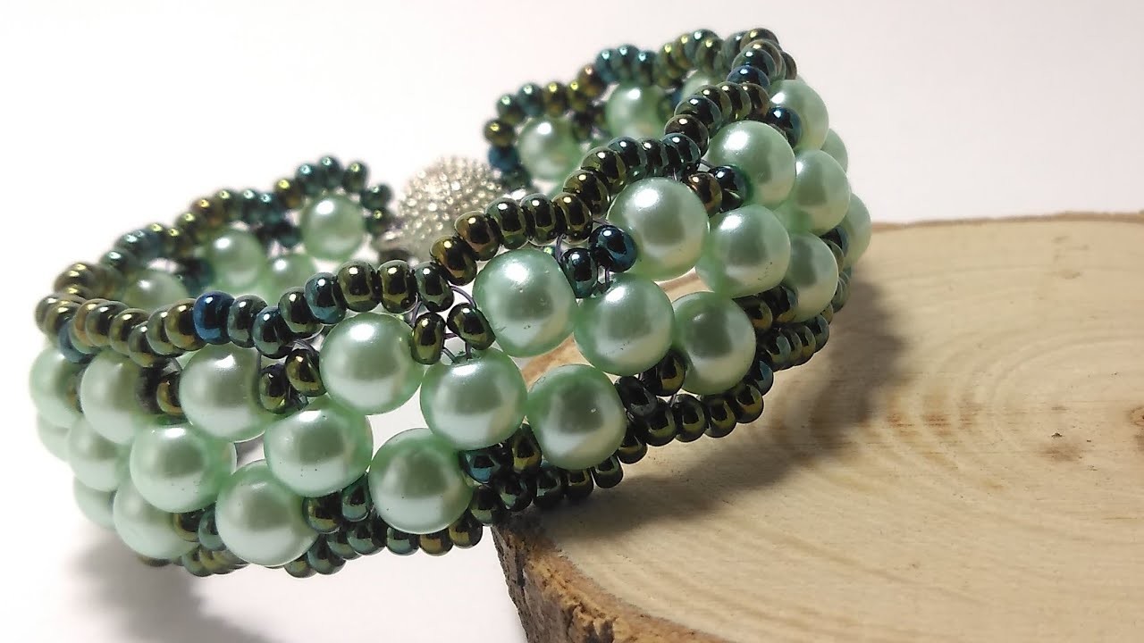 Easy stylish bracelet making with pearls *Diy * Стильный и лёгкий браслет из жемчуга *