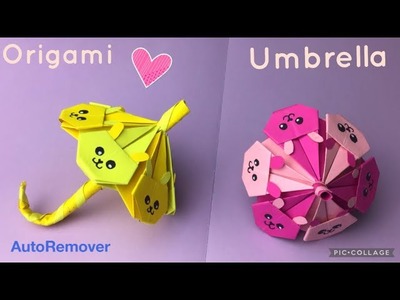 Origami Cute Umbrella- BUNNY STYLE! Paper crafts DIY.اوريغامي مظلة ارانب