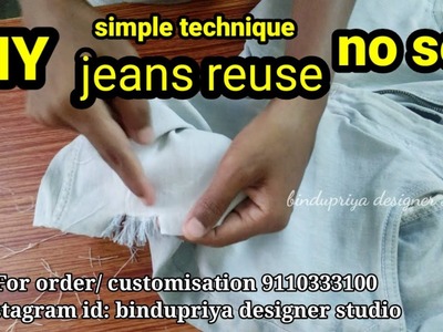 DIY: Convert.Jeans reuse ideas.Old jeans into beautiful outfit.Best out of waste.reuse old clothes
