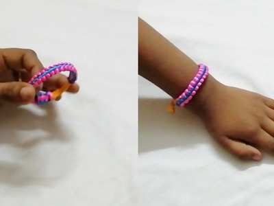 Macrame colour bracelet.DIY Macrame square knot bracelet
