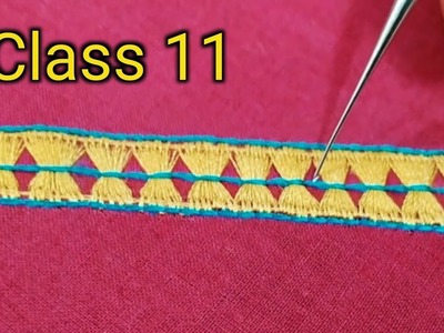 Aari work class 11 | తెలుగు | butterfly stitch | aari work tutorial | maggam work for beginners