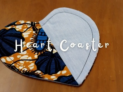 アフリカ布の端切れでハートのコースターを作る方法. Heart Coaster