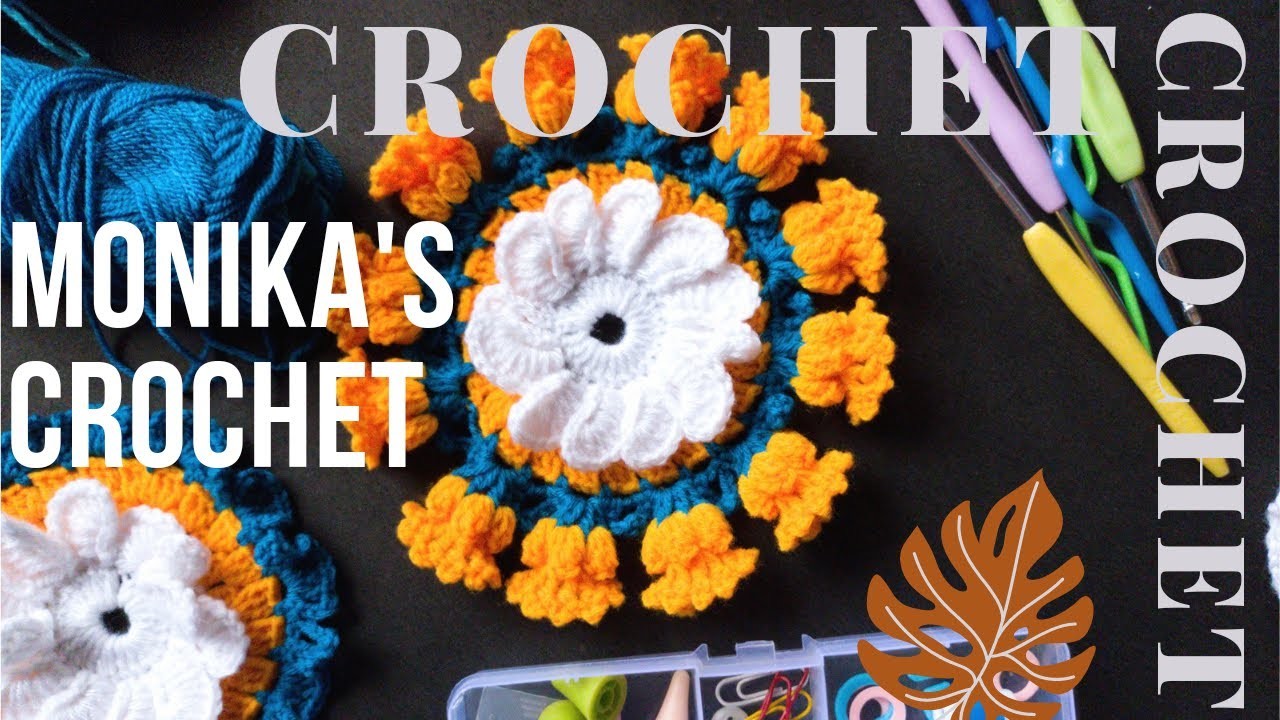 Crochet Bell Petal Flower(3D Crochet Flower) ||Episode - 54||MONIKA'S CROCHET