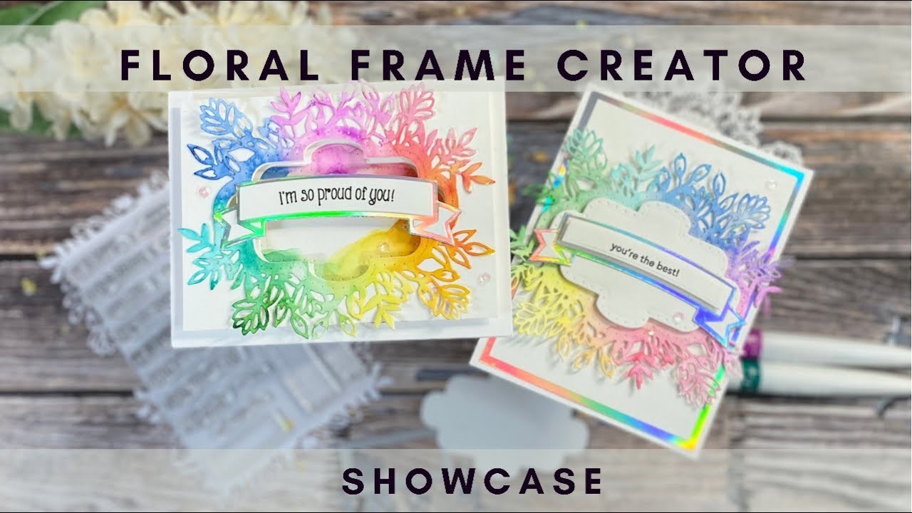 Showcase - Floral Frame Creator - Nuvo Aqua Flow Pens - Rainbow ????