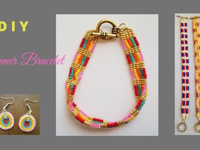 Summer Bracelet. DIY How to make beaded bracelet. Pulsera. Braccialetto. only seed beads # 344