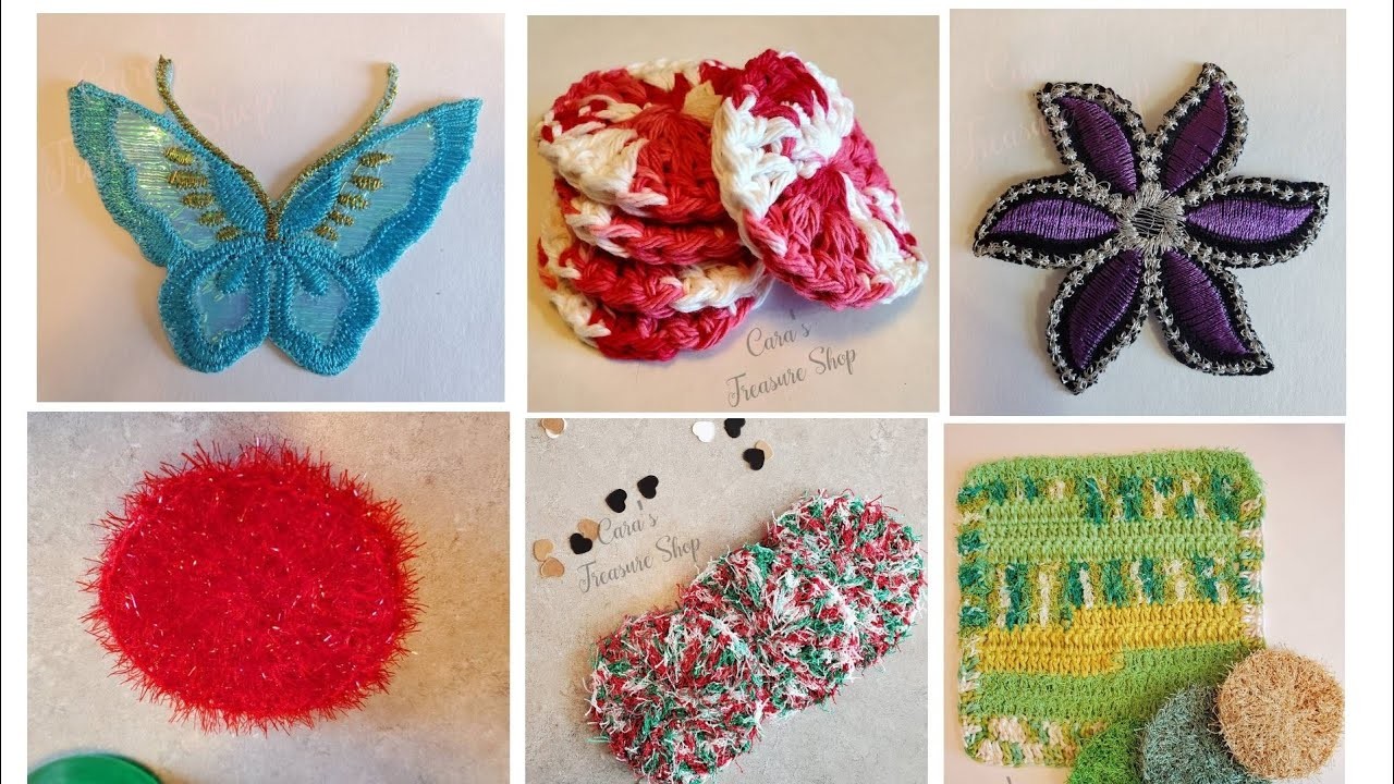 Crochet Scrubbers | Crochet Coasters | Crochet Mug Cozy | Handmade Tags from Cara