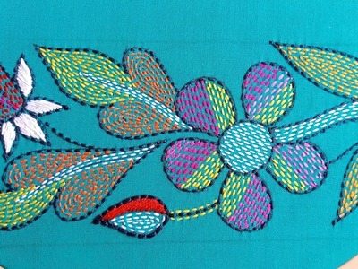 Hand Embroidery Traditional Nokshi Katha Stitch-142,Bordado a mano,नोक्षीकथा जाइन