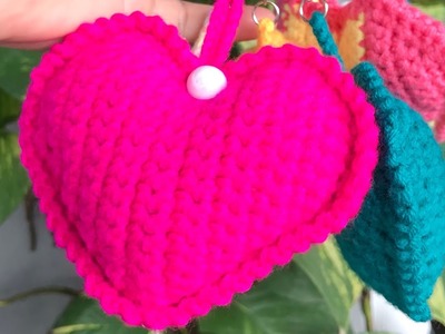 How to Crochet heart #crochet  #diy #beautiful #keychain