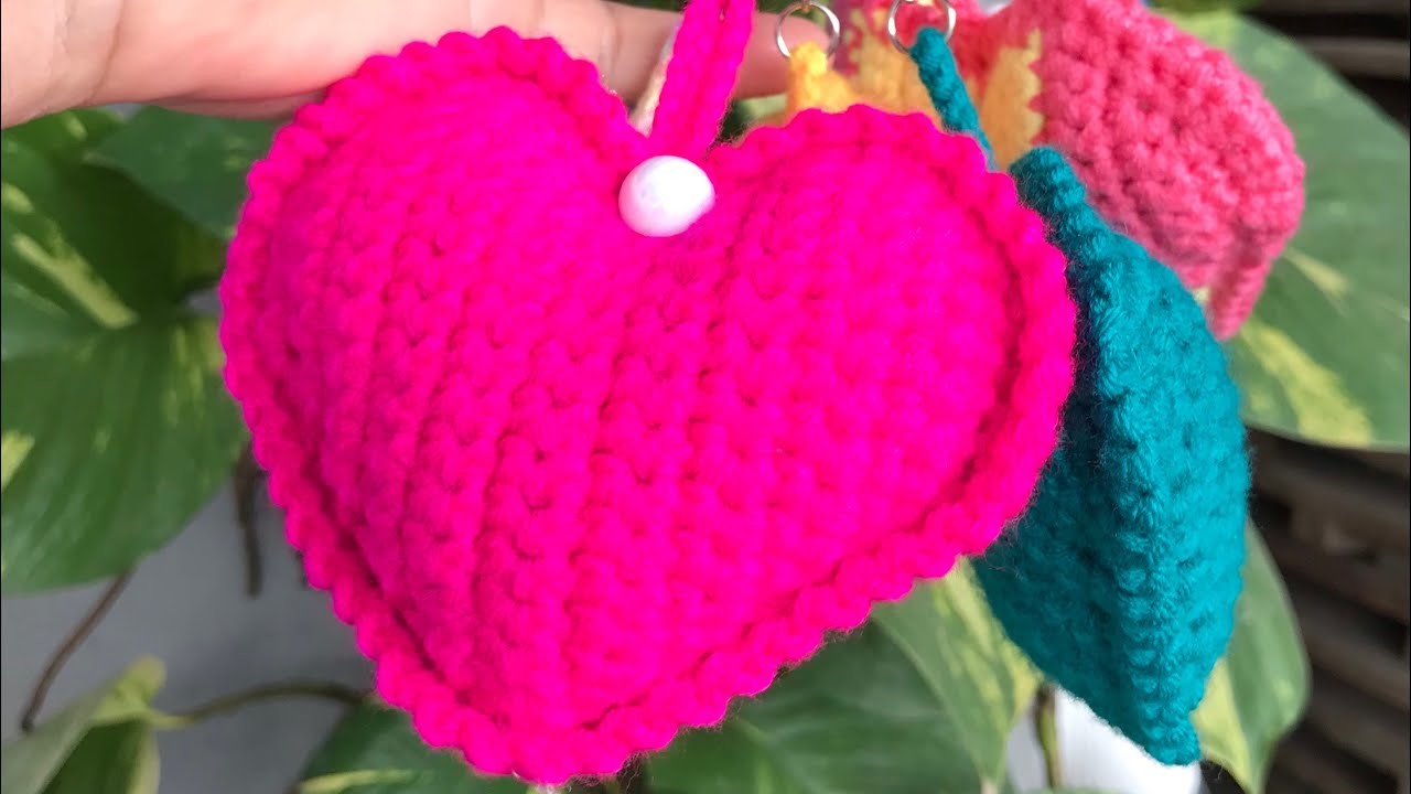 How to Crochet heart #crochet  #diy #beautiful #keychain