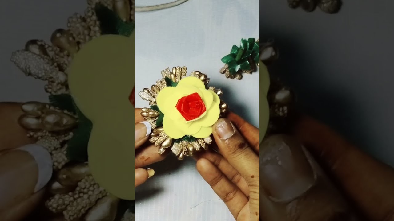 #shortvideo #maangtikka #flowermaangtikka #flowerjewellery #rosetikka || Tanuja's craft || ????????