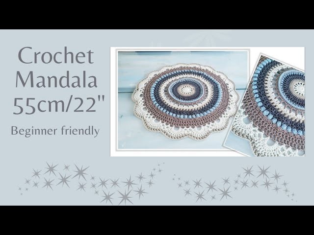 55cm (22") Crochet mandala placemat