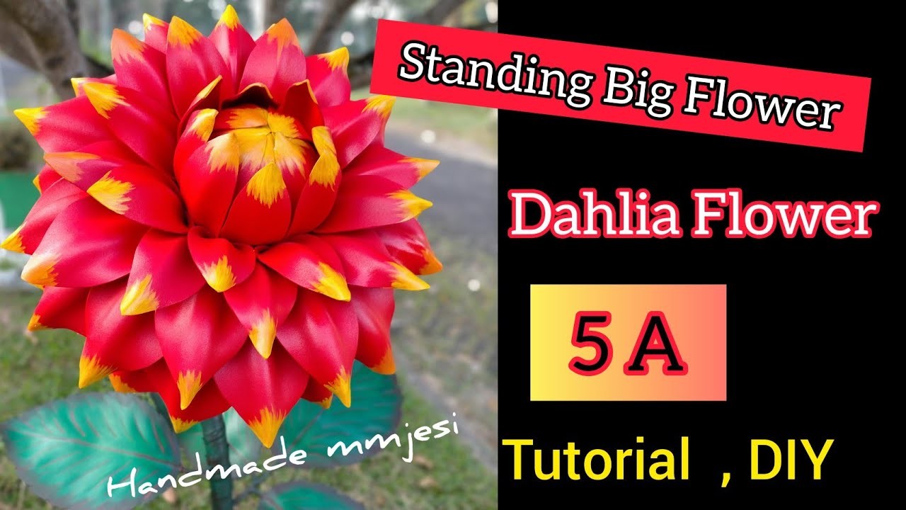 5A ???????? Latihan buat Bunga Dahlia jumbo. DiY. MK standing Big Flower .