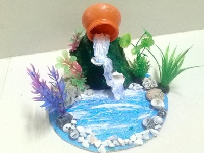 How to make fountain waterfal |Diy craft|waste materials craft| home decoration ideas.ঝর্ণা  বানানো।