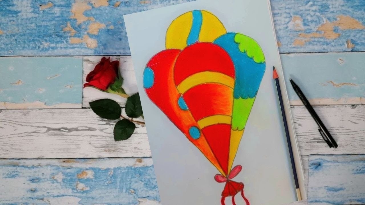 How to draw a balloon | Easy drawings| বেলুন  আঁকার সহজ নিয়ম!!