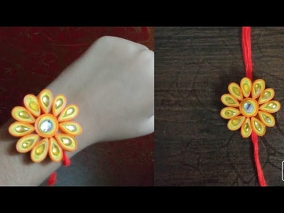 HOW TO MAKE RAKHI AT HOME ||EASY|| ART|| PAPER QUILLING||