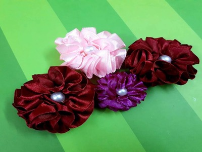 Ribbon Craft Ideas: Ribbon Flowers | Easy Homemade Craft Ideas (রিবনের ফুল তৈরি)