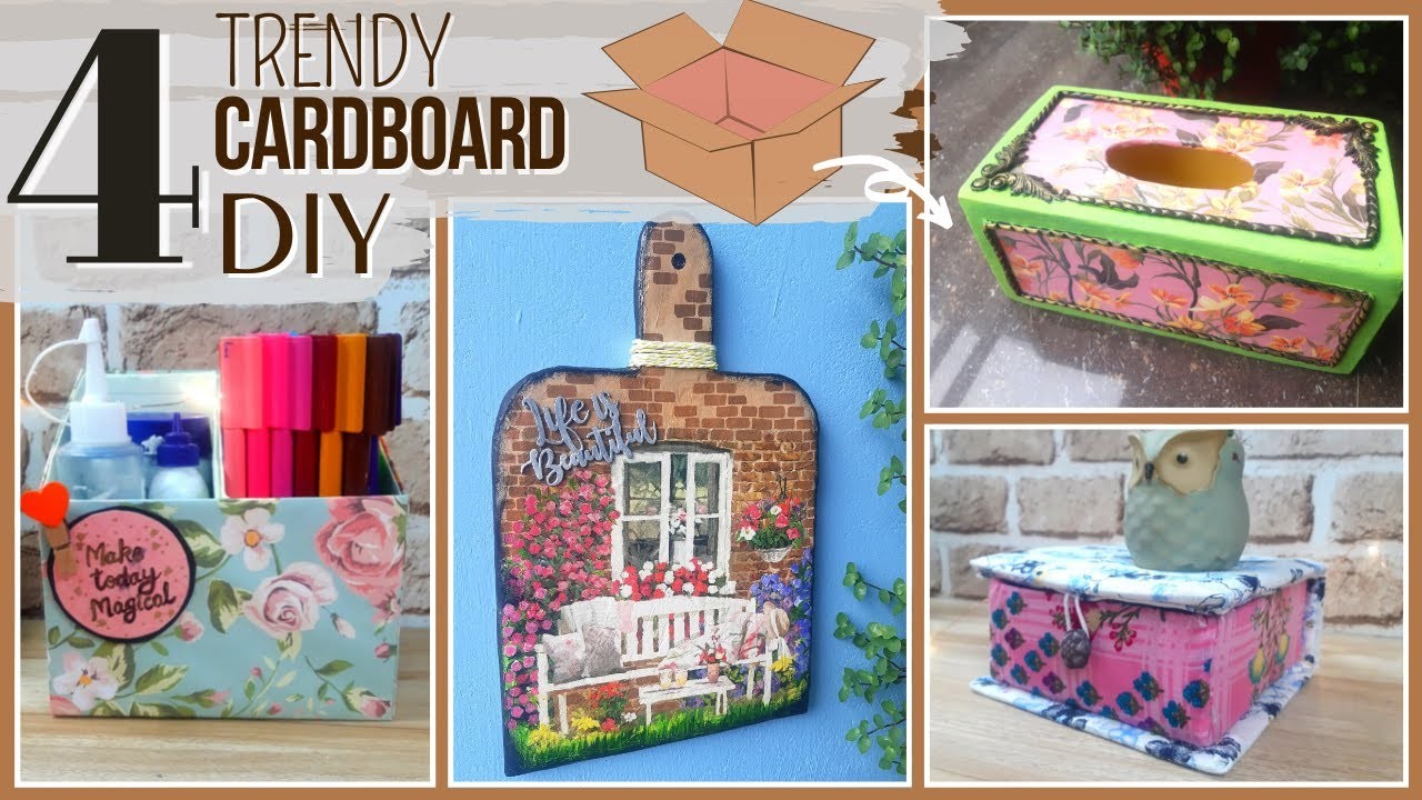 #cardboarddiy #bestoutofwaste 4 Trendy Cardboard DIY | DIY Decor Idea