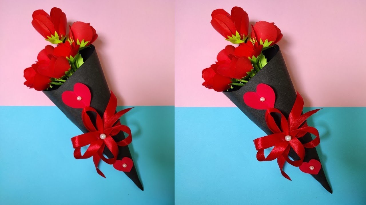 How to make paper bouquets | paper flower bouquet | কাগজের ফুলের তোড়া | कागज के फूल का गुलदस्ता