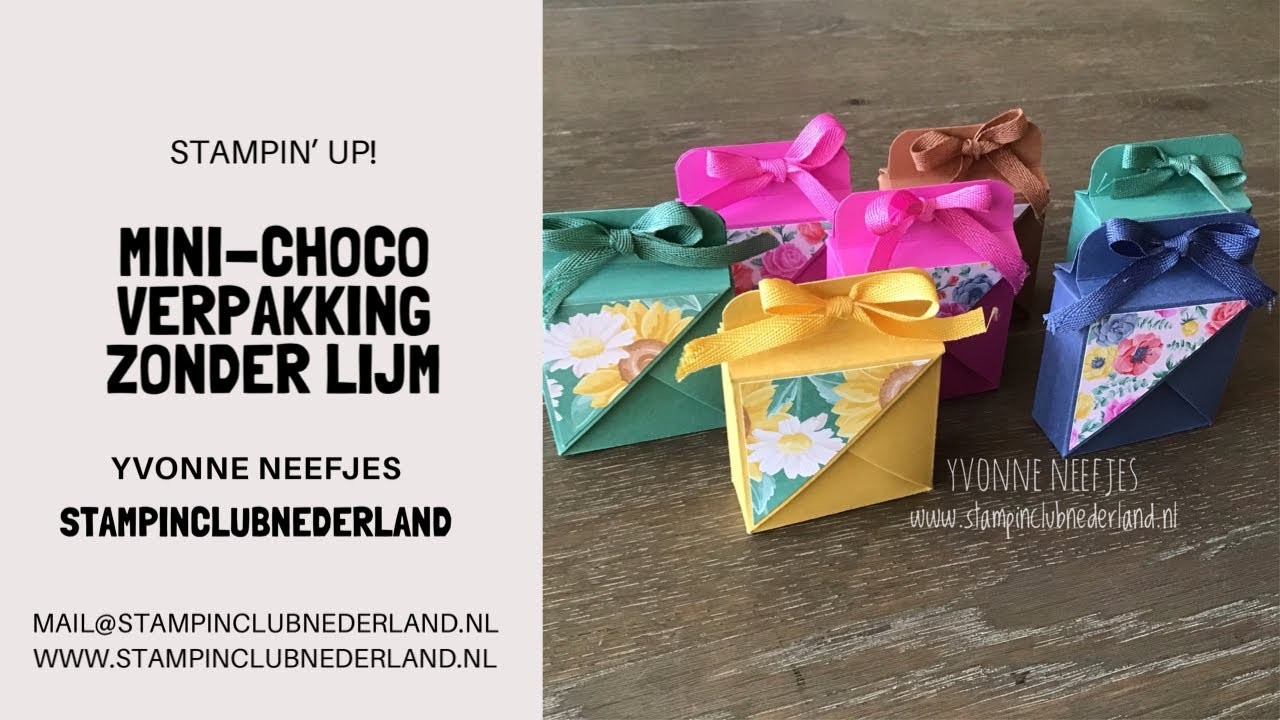 Mini-choco verpakking zonder lijm met Stampin’ Up! In Colors 2020-2022