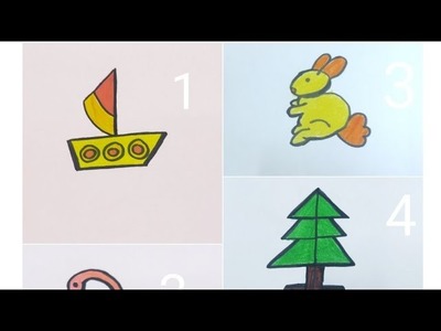 How to draw things from numbers.Easy 5 Drawing from numbers 1-5.رسم سهل بالارقام