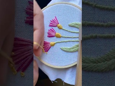 French knot flowers hand embroidery designs || french knot flower embroidery || #shorts