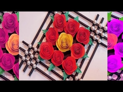 How to make rose paper || কাগজ দিয়ে ফুল বানানো || diy paper flowar - how to make beautiful paper||