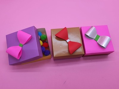 Cara Membuat Kotak Hadiah Kecil dari Kertas Warna.DIY paper present box. origami paper