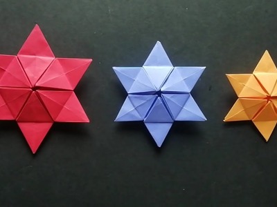 DIY origami paper Star.Origami Star.easy paper folding.paper decoration idea