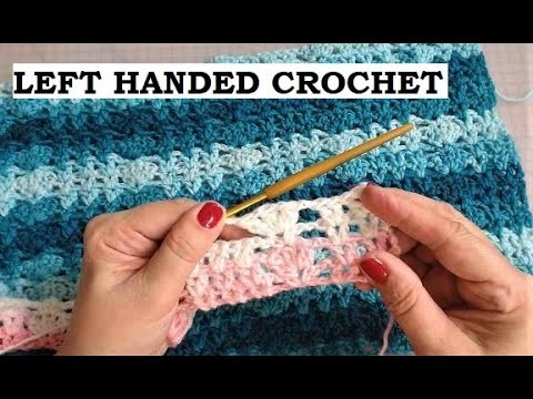 LEFT HANDED CROCHET. Crochet blanket. crochet baby blanket. Easy V stich fan blanket.
